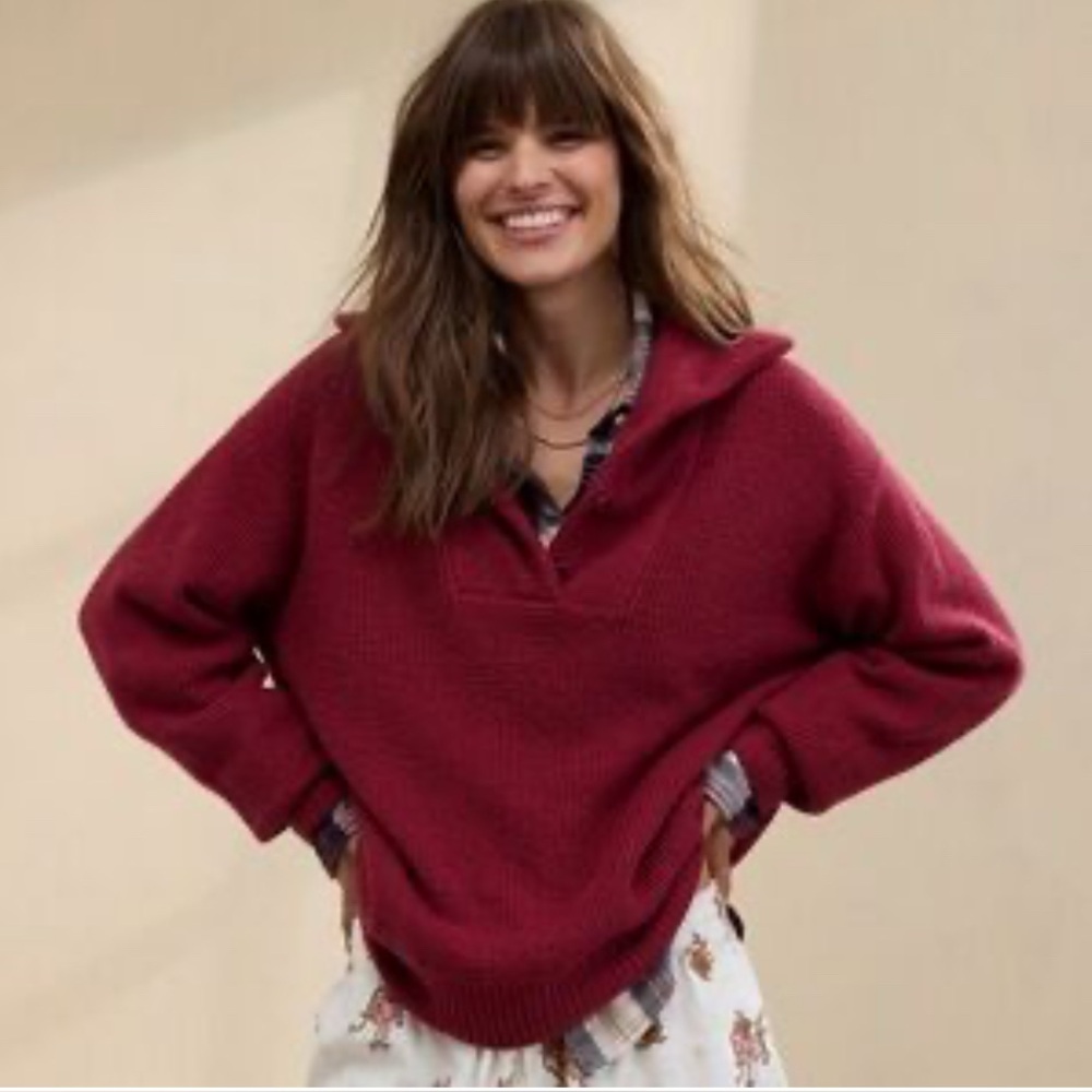 Aerie CozyUp Waffle Sweater size L